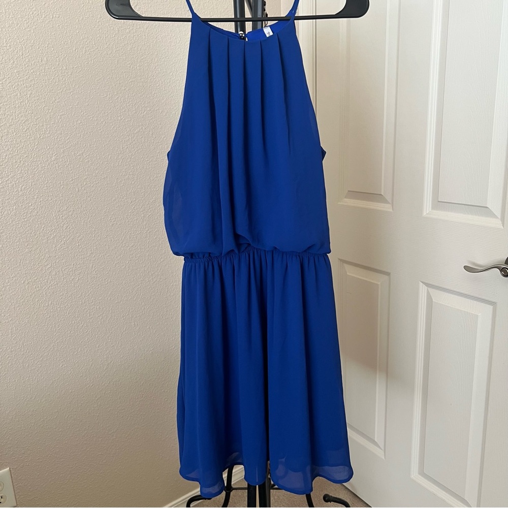 small blue knee length dress